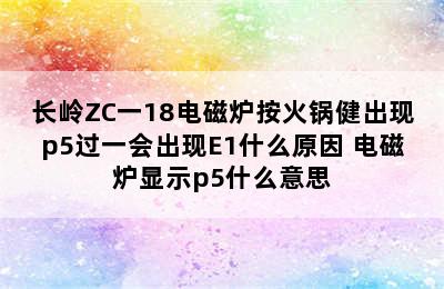 长岭ZC一18电磁炉按火锅健出现p5过一会出现E1什么原因 电磁炉显示p5什么意思